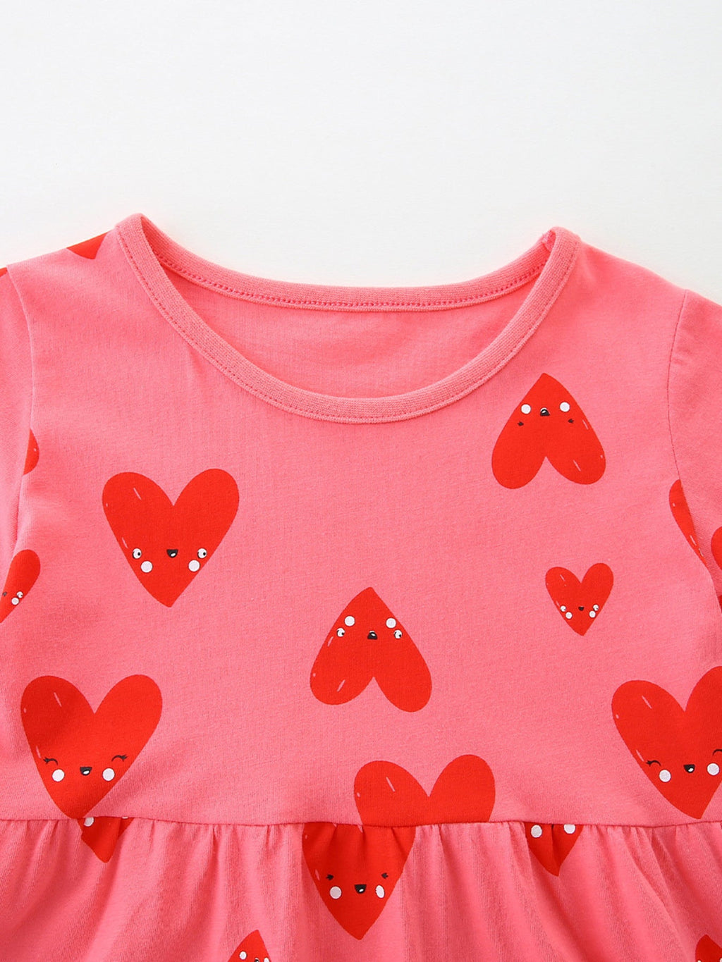 Children's Heart Print Pocket Detail Casual Dress