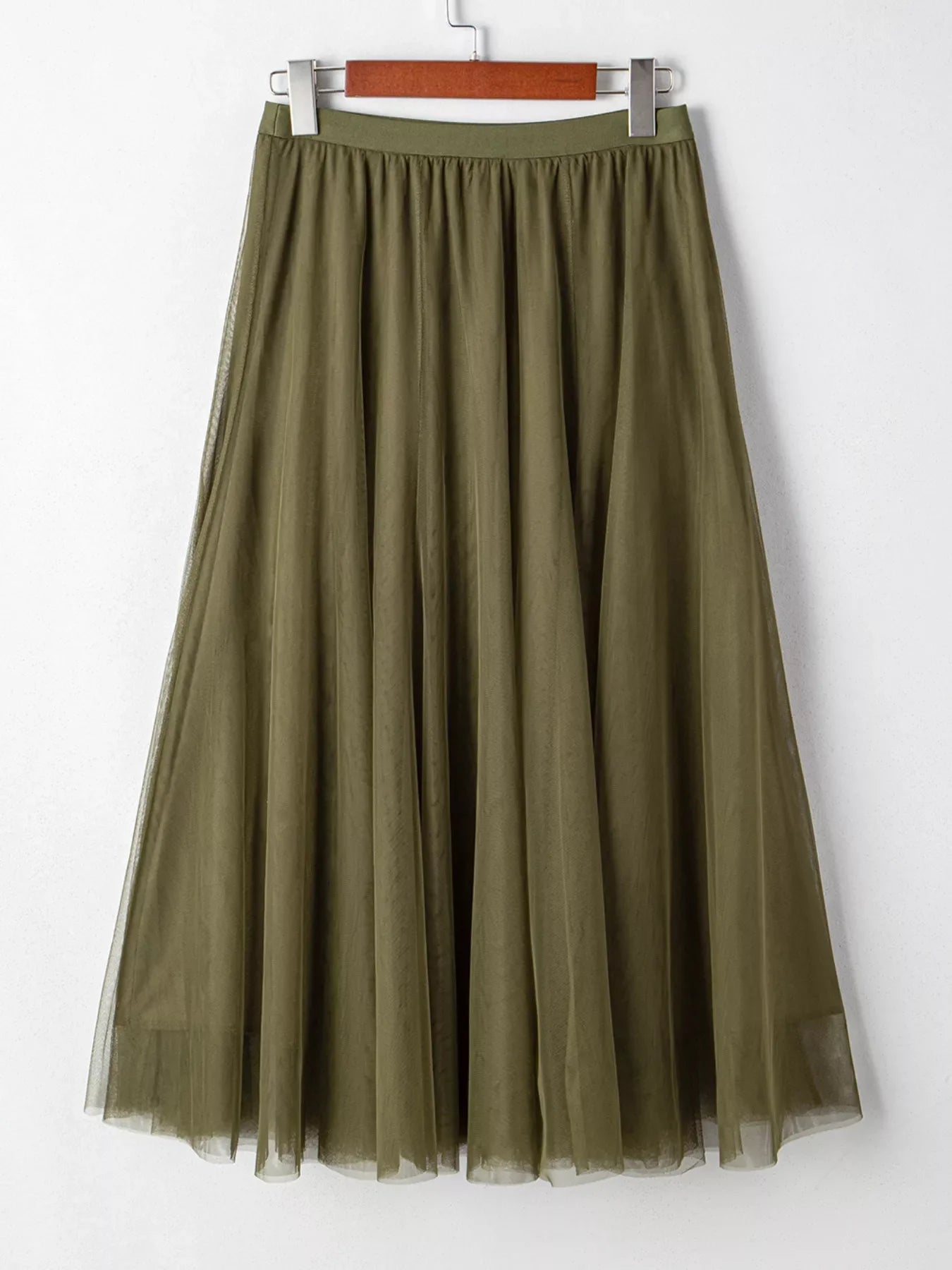 Tulle A-Line Midi Skirt