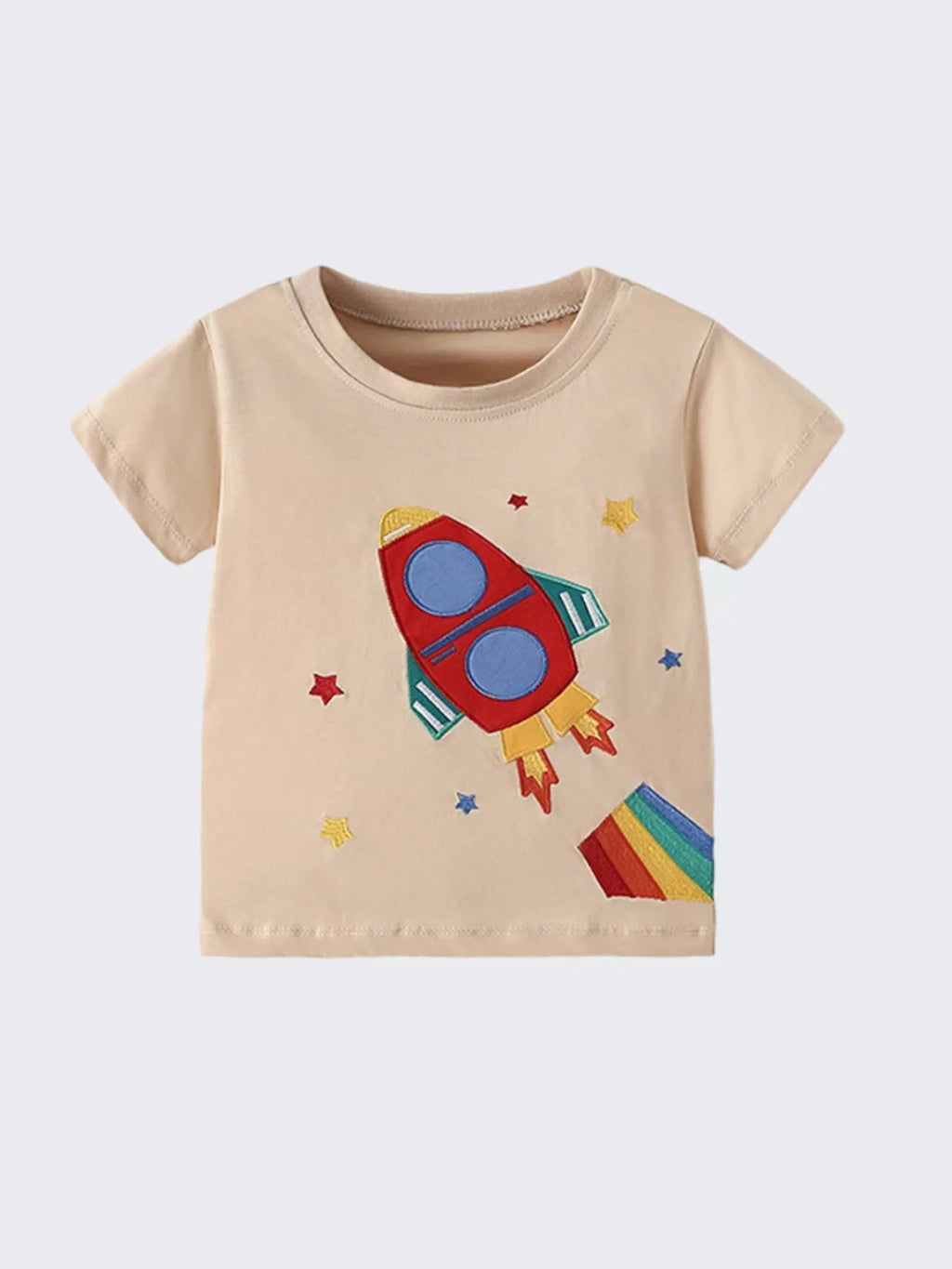 Children's Rocket Embroidered Short Sleeve T-Shirt