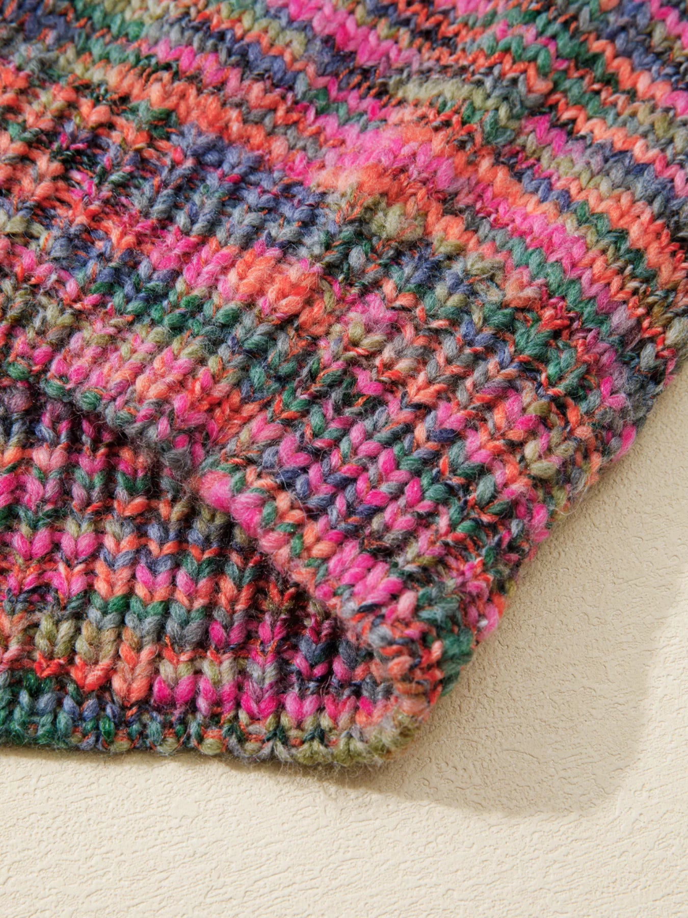 Space Dye Yarn Crew Neck Sweater