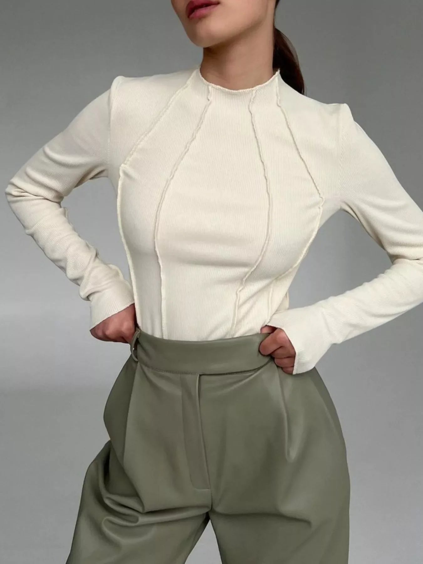 Seam Detail Long Sleeve T-Shirt