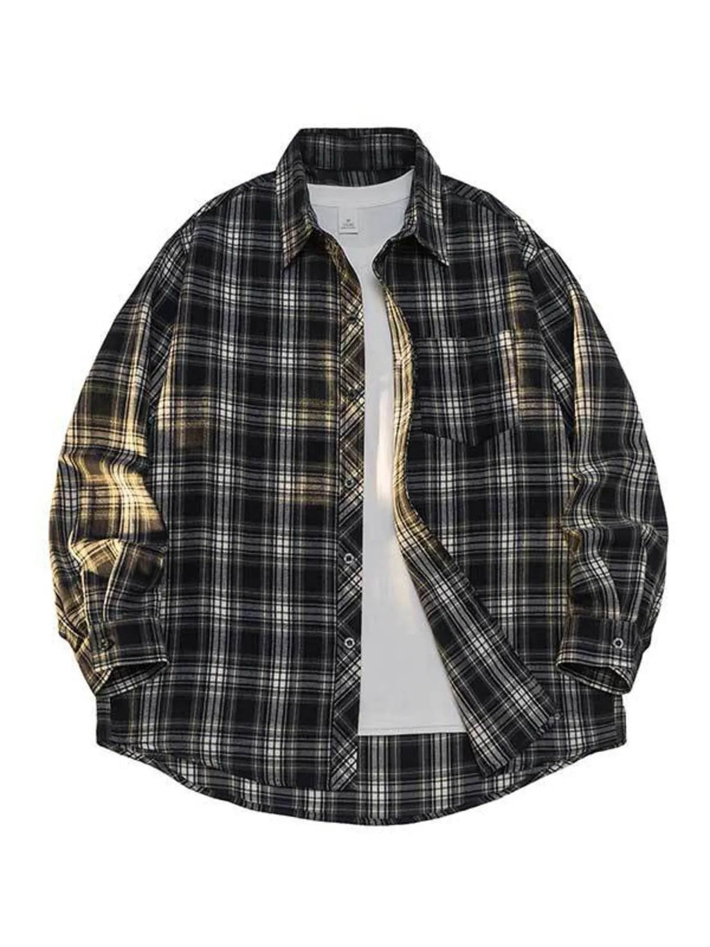 Men's Full Size Plaid Button Up Shirt Plus Size