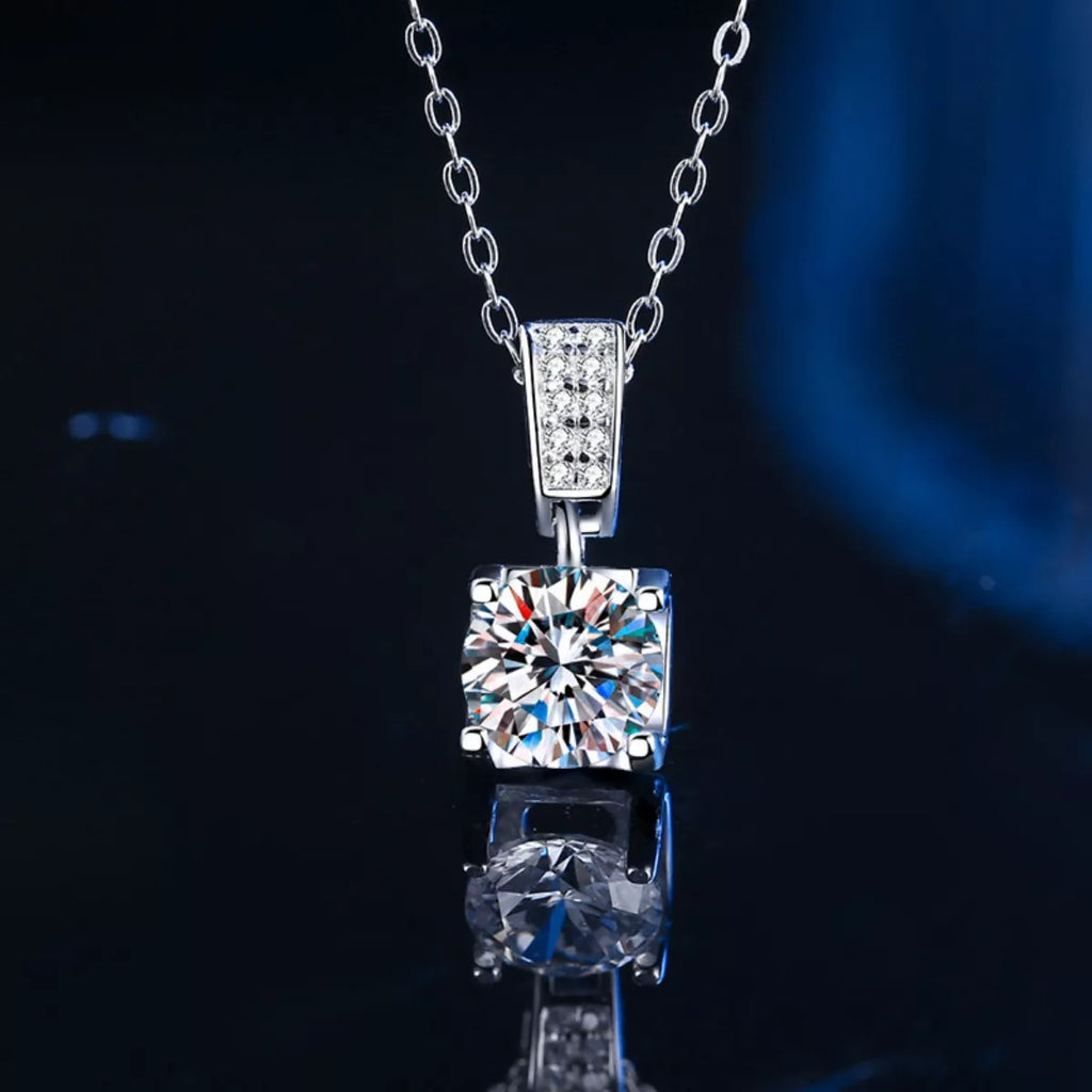 1 Carat Moissanite 925 Sterling Silver Necklace