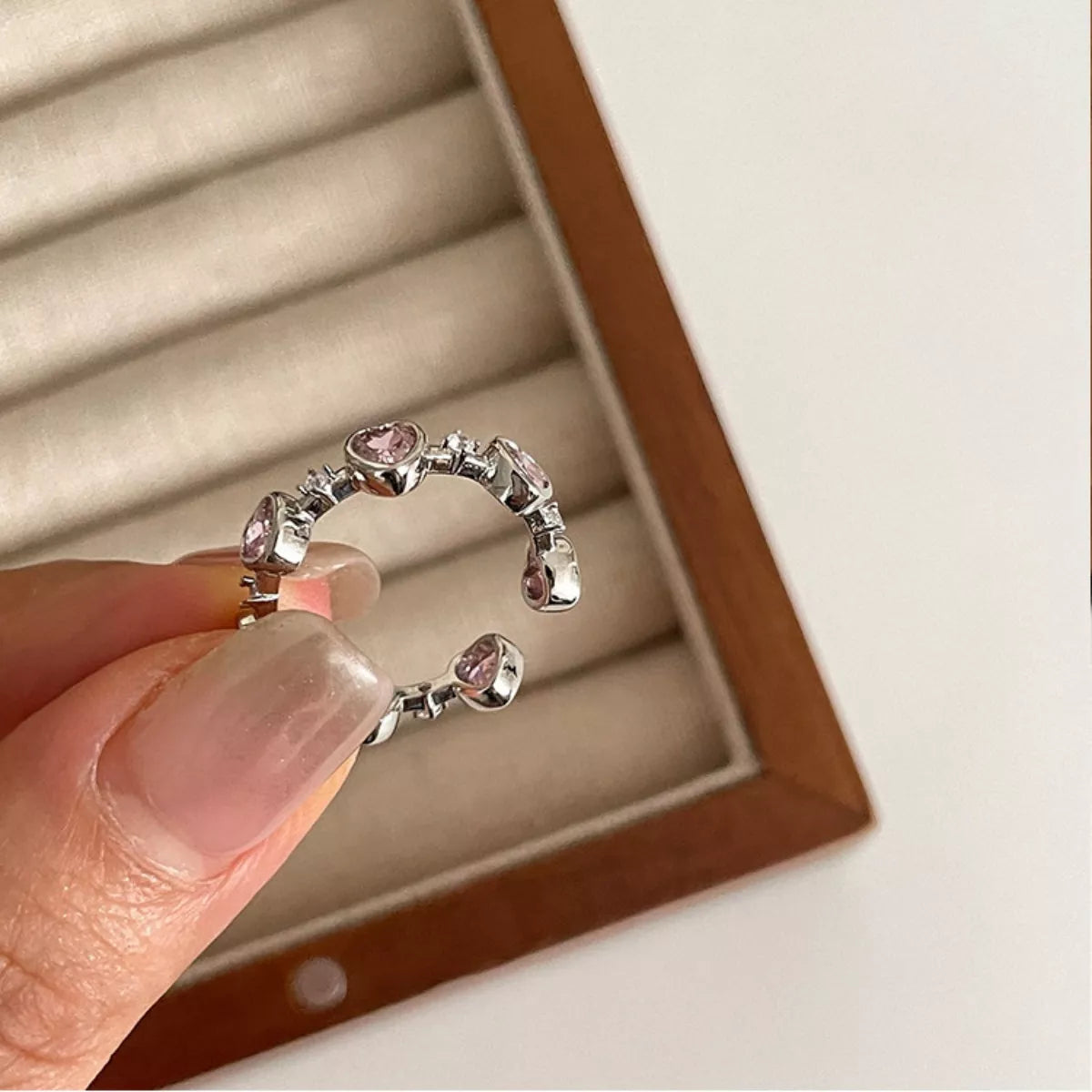 925 Sterling Silver Zircon Heart Ring