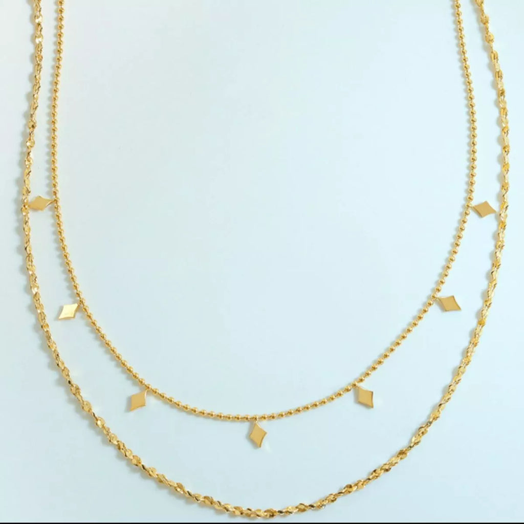 18K Gold-Plated Titanium Steel Layered Necklace
