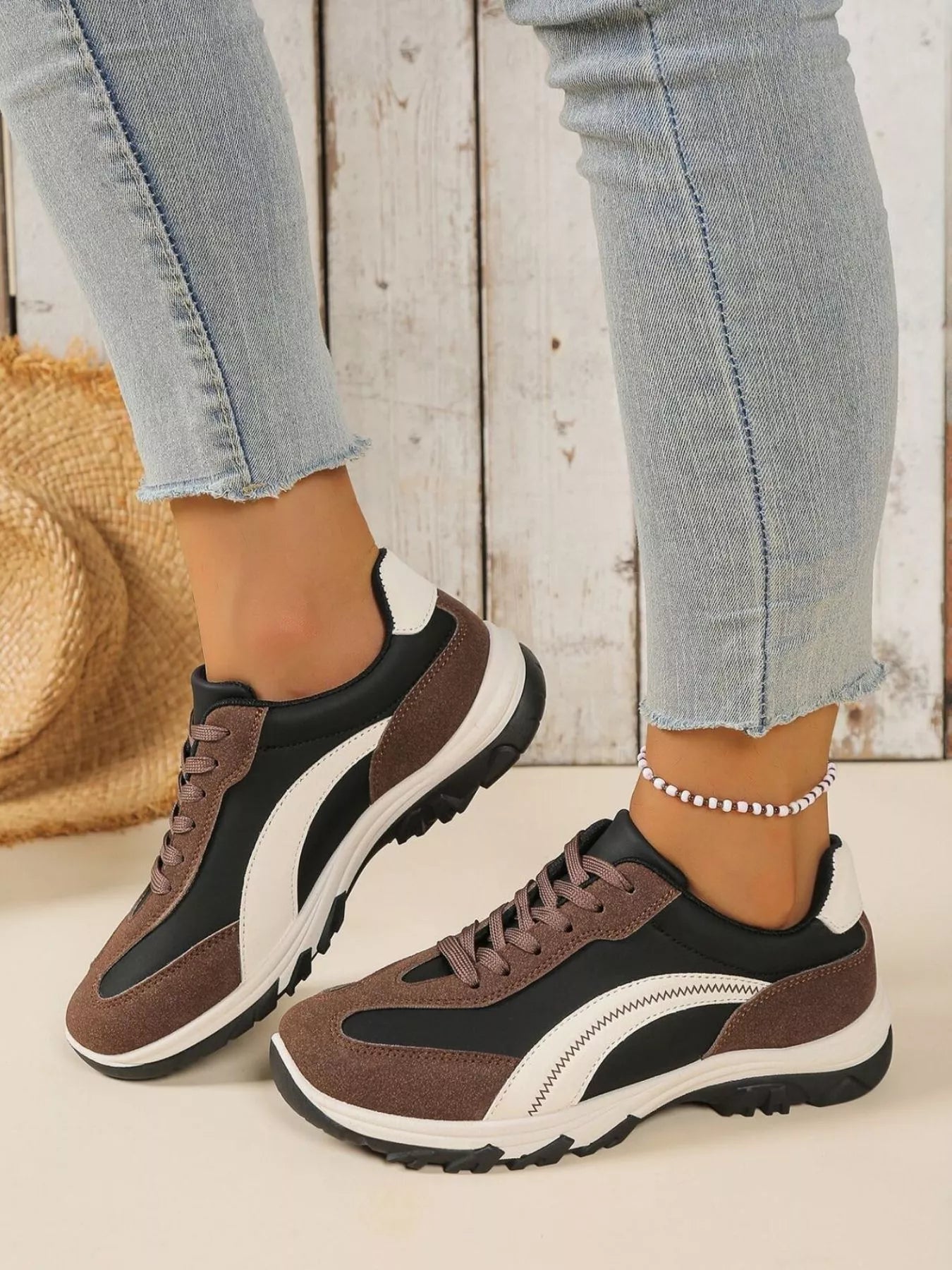 Contrast Lace Up Athletic