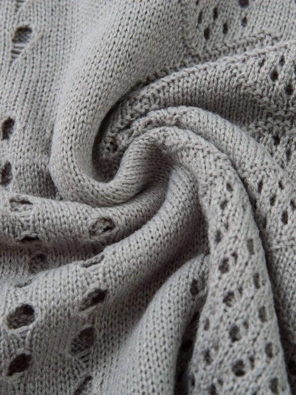 Men's Openwork Button Detail Knit Henley T-Shirt