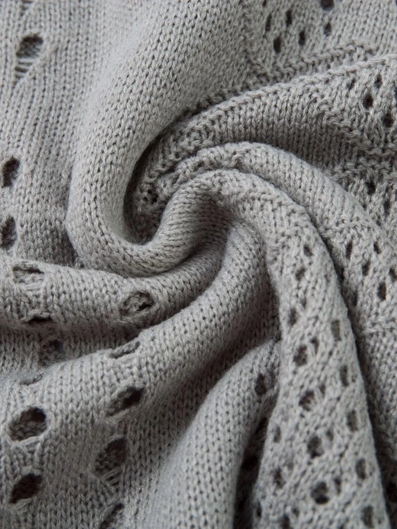 Men's Openwork Button Detail Knit Henley T-Shirt