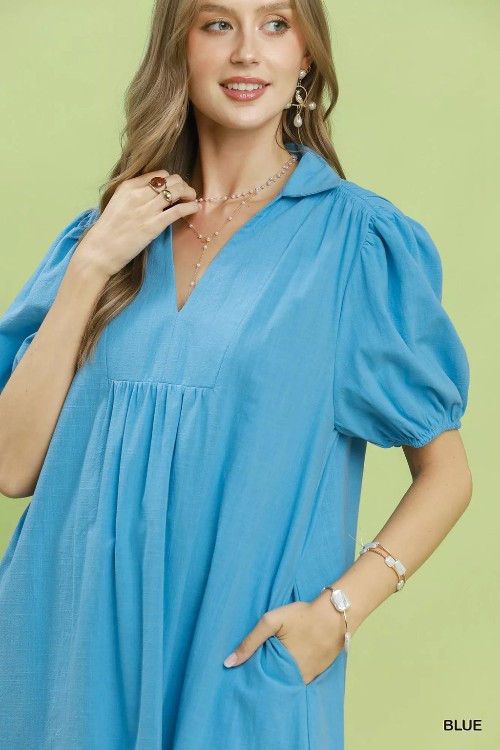 Umgee Solid Tiered Midi Dress