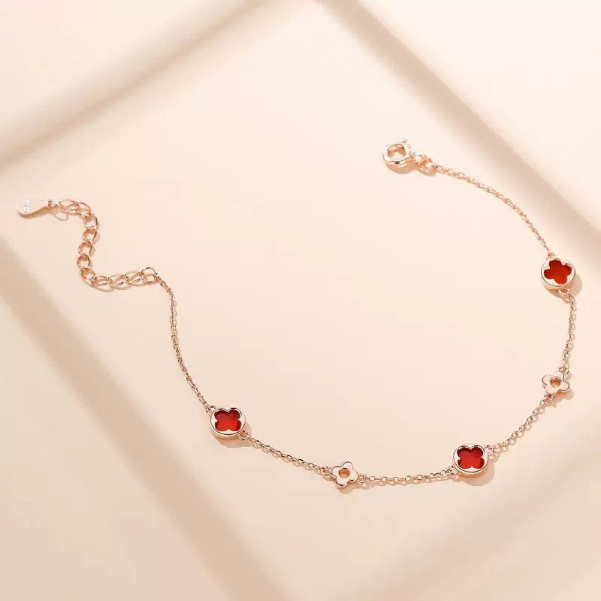 925 Sterling Silver Four Leaf Clover Bracelet