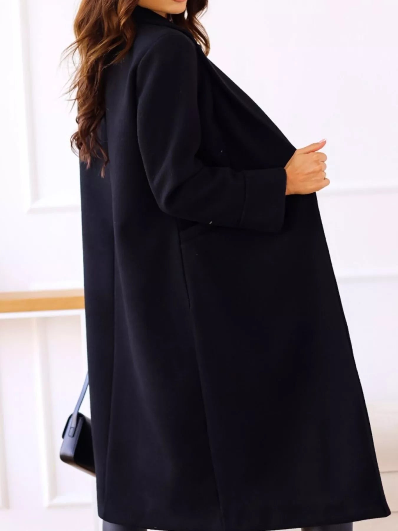 Lapel Collar Wool Blend Overcoat