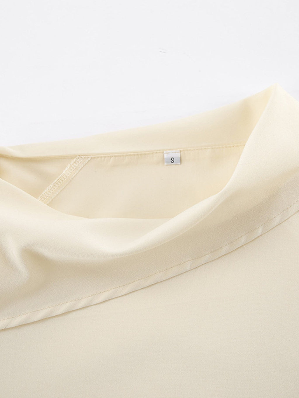 Asymmetrical High Collar Long Sleeve Blouse