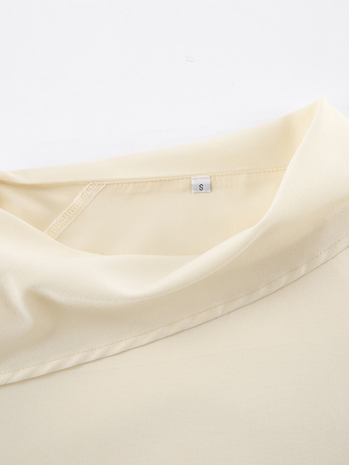Asymmetrical High Collar Long Sleeve Blouse