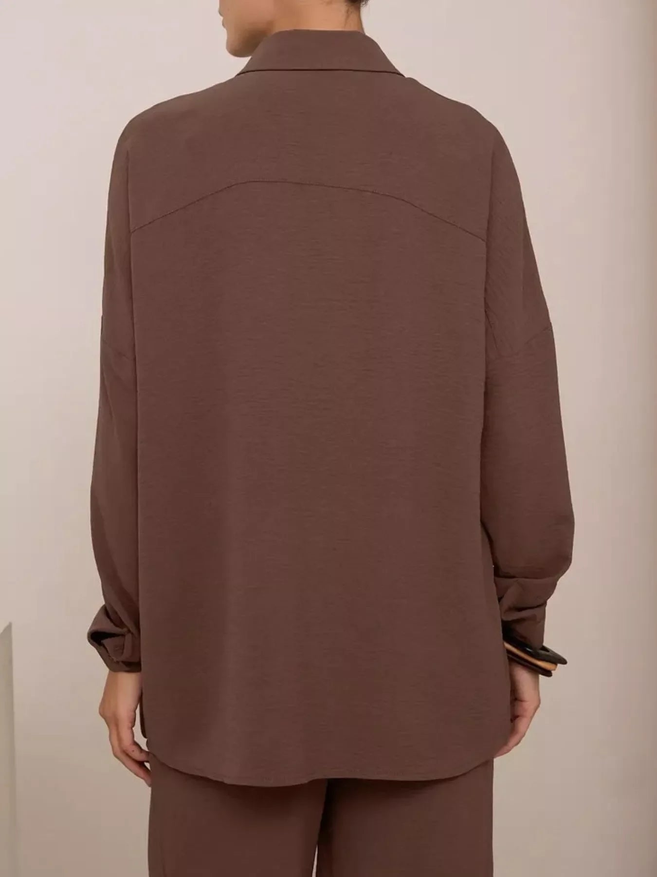 Relaxed Fit Shirt and Wide Leg Pants Set