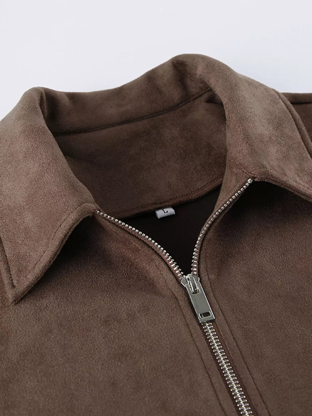 Zip-Up Dropped Shoulder Jacket