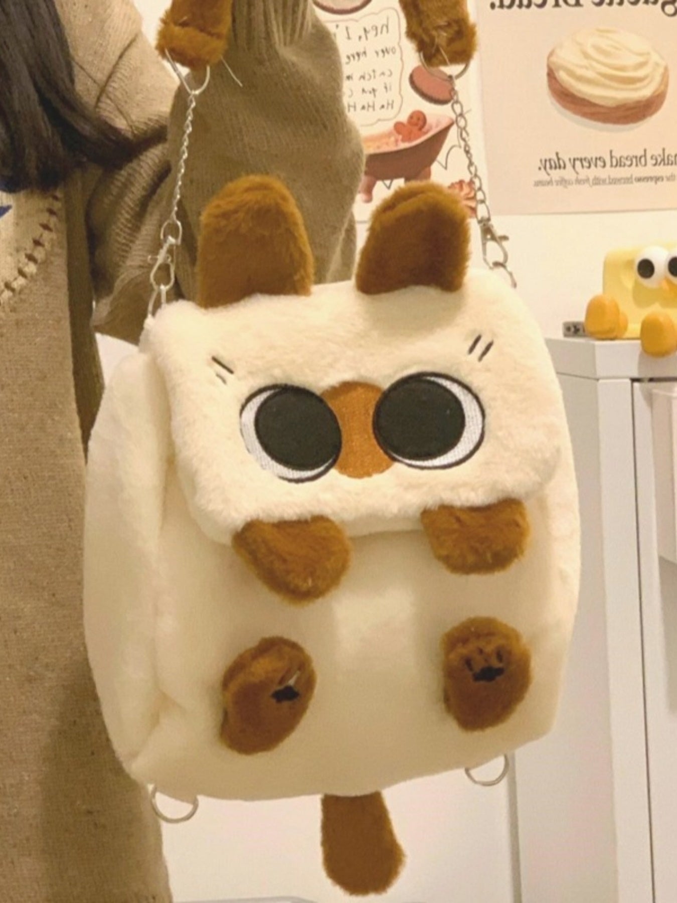 Cute Cartoon Plush Cat Backpack Bag