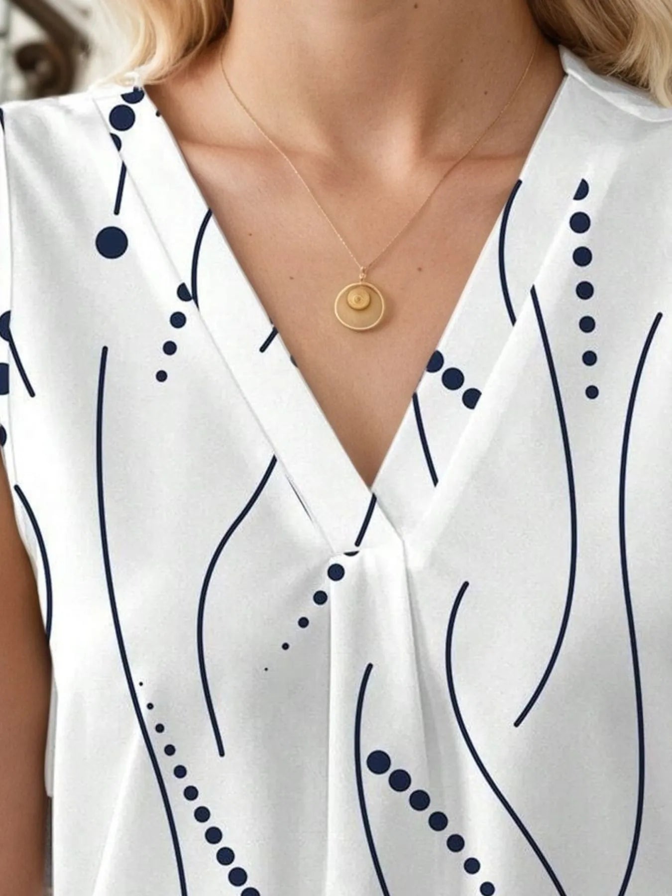 Printed V-Neck Tank