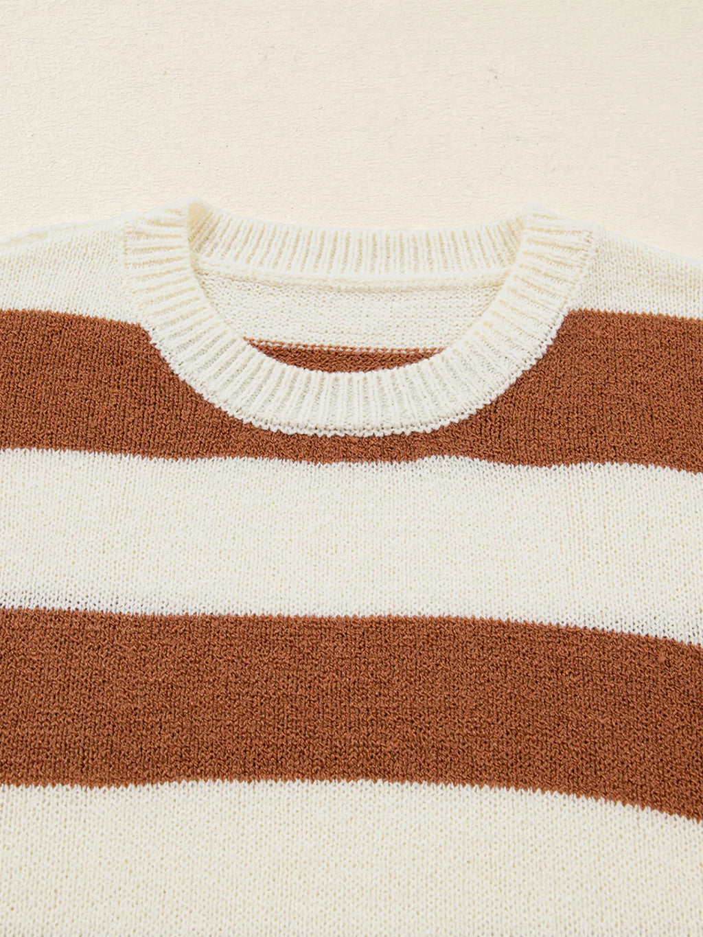 Stripe Drop Shoulder Sleeve Patchwork Baggy Sweater