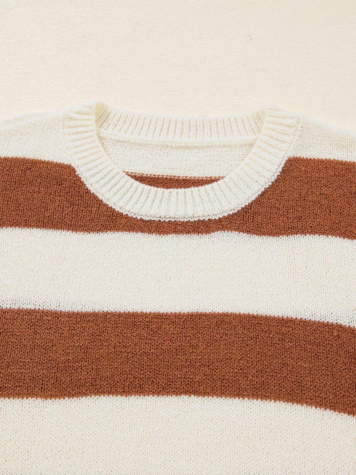 Stripe Drop Shoulder Sleeve Patchwork Baggy Sweater