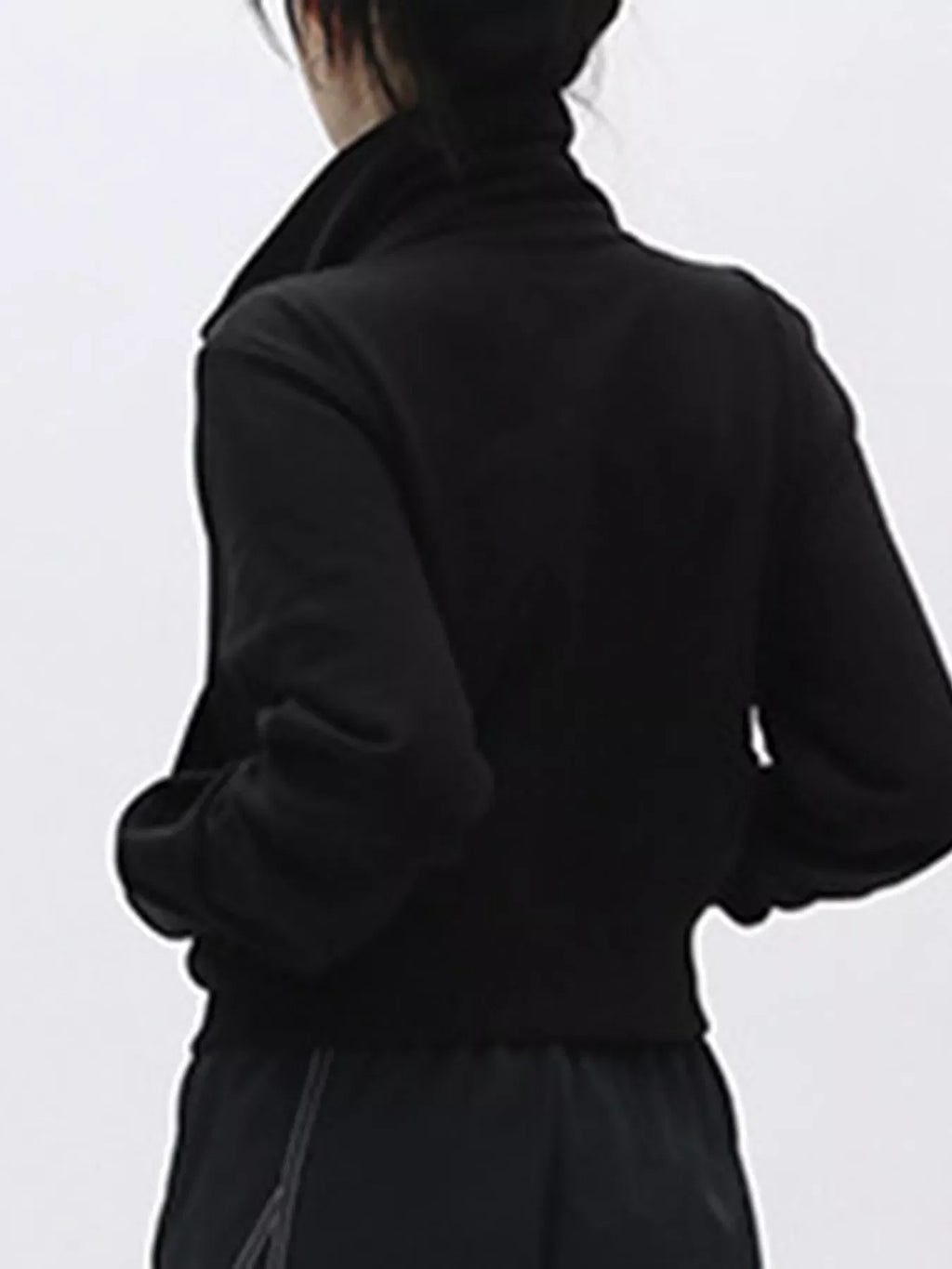 Casual Zip-Up Cropped Outerwear