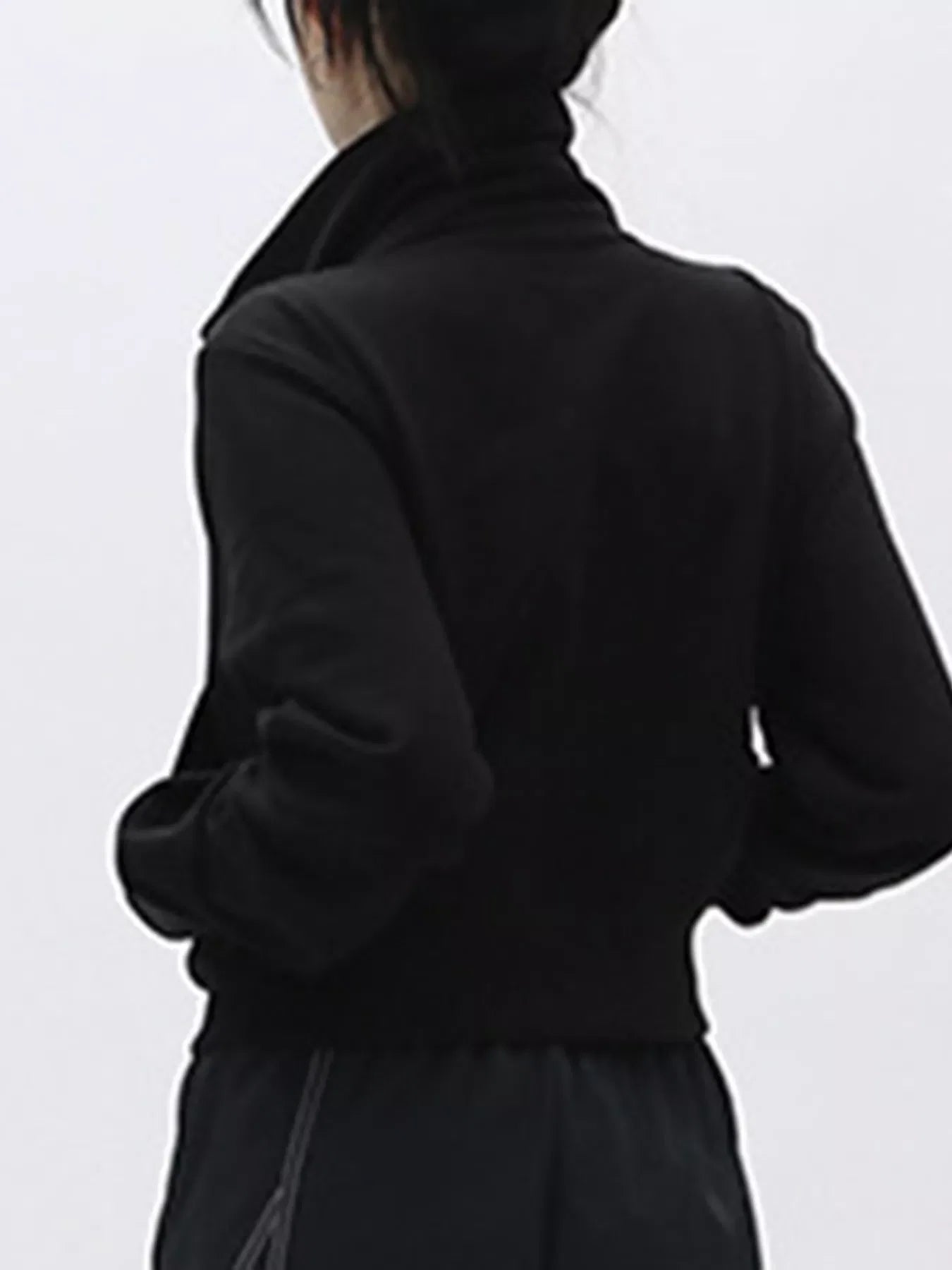 Casual Zip-Up Cropped Outerwear