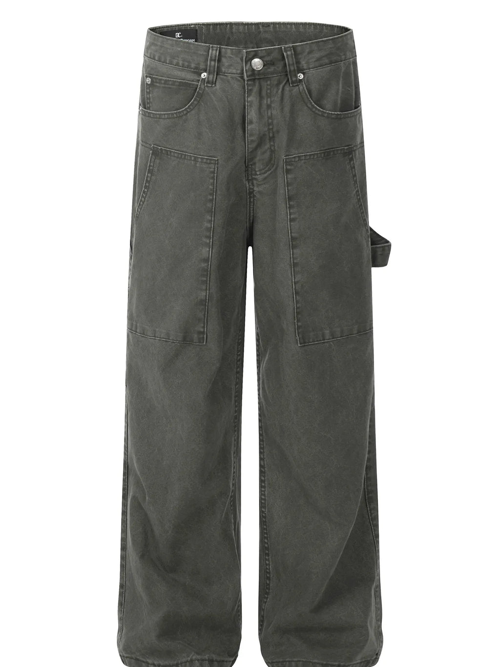 Men's Washed Cargo Wide Leg Jeans