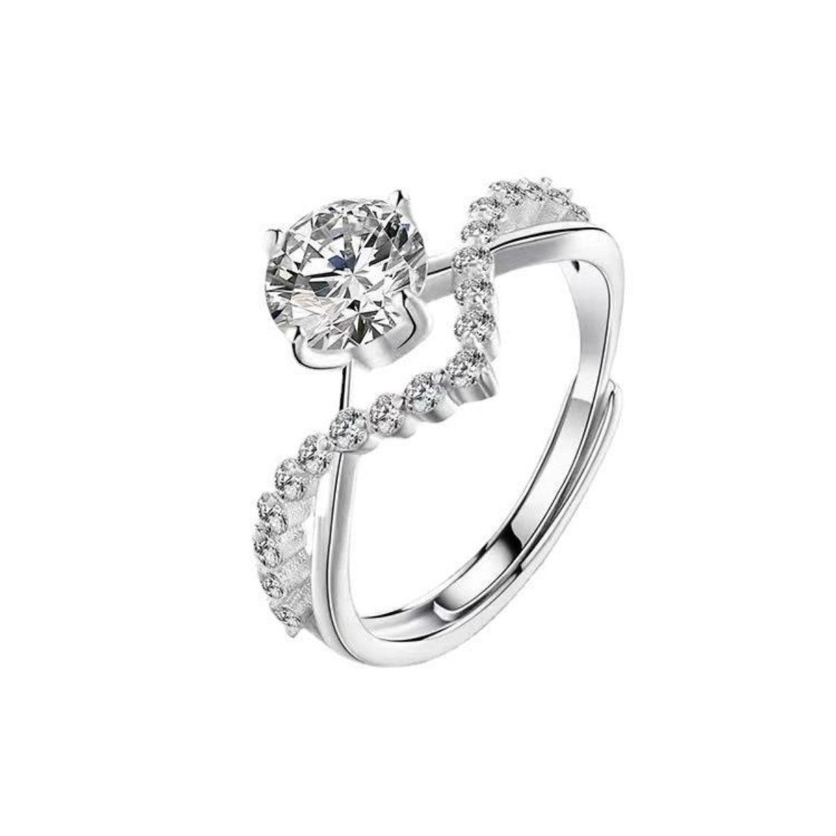 1 Carat Moissanite 925 Sterling Silver Ring