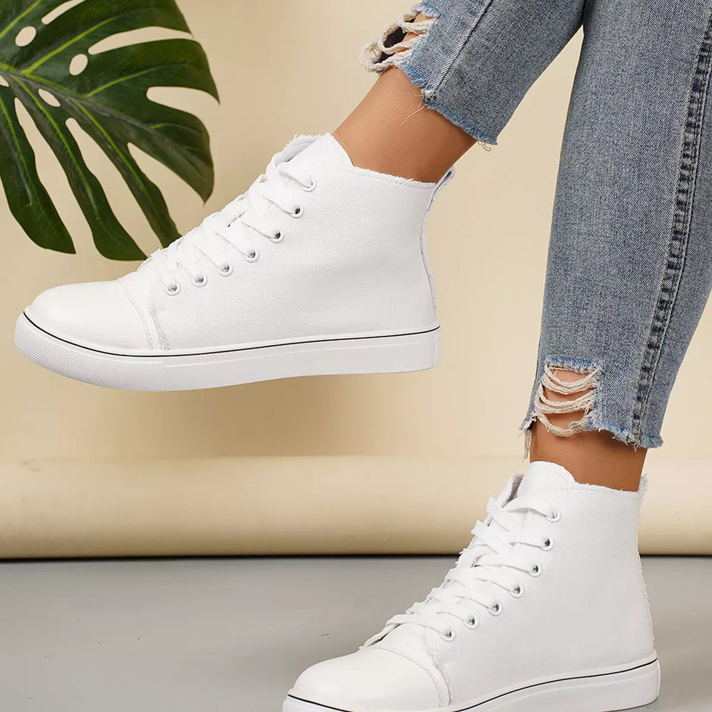 Round Toe Lace Up Sneakers