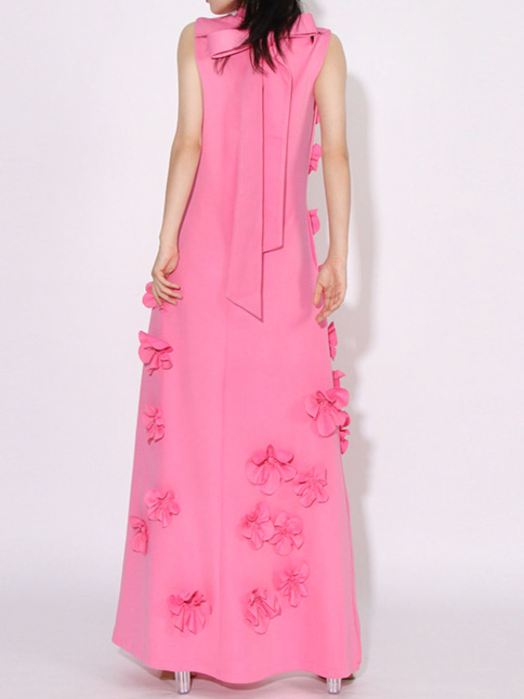 Floral Applique Sleeveless Maxi Dress