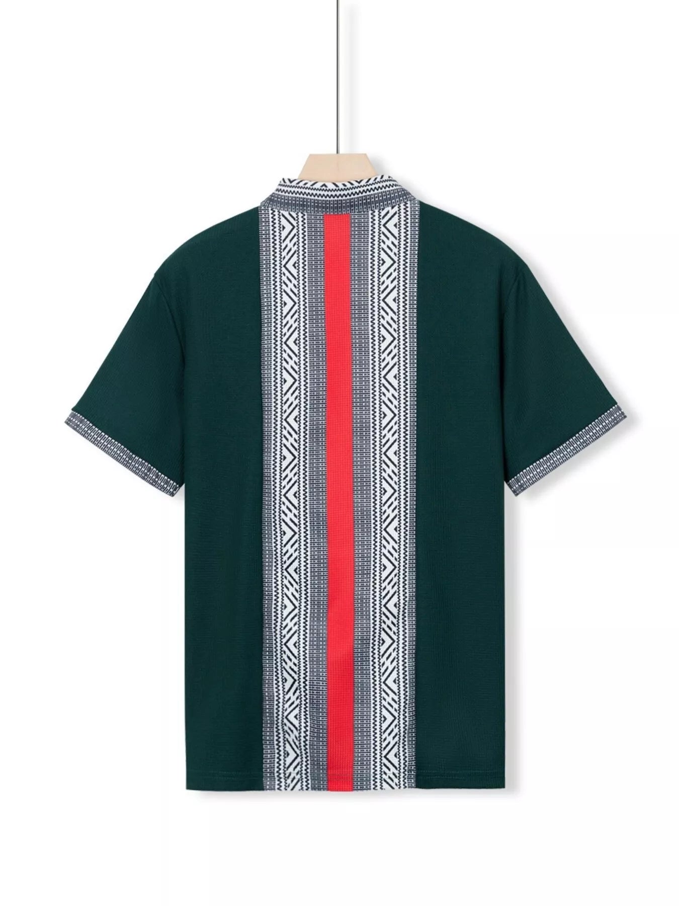 Men's Full Size Casual Geometric Print Short Sleeve Shirt Plus Size