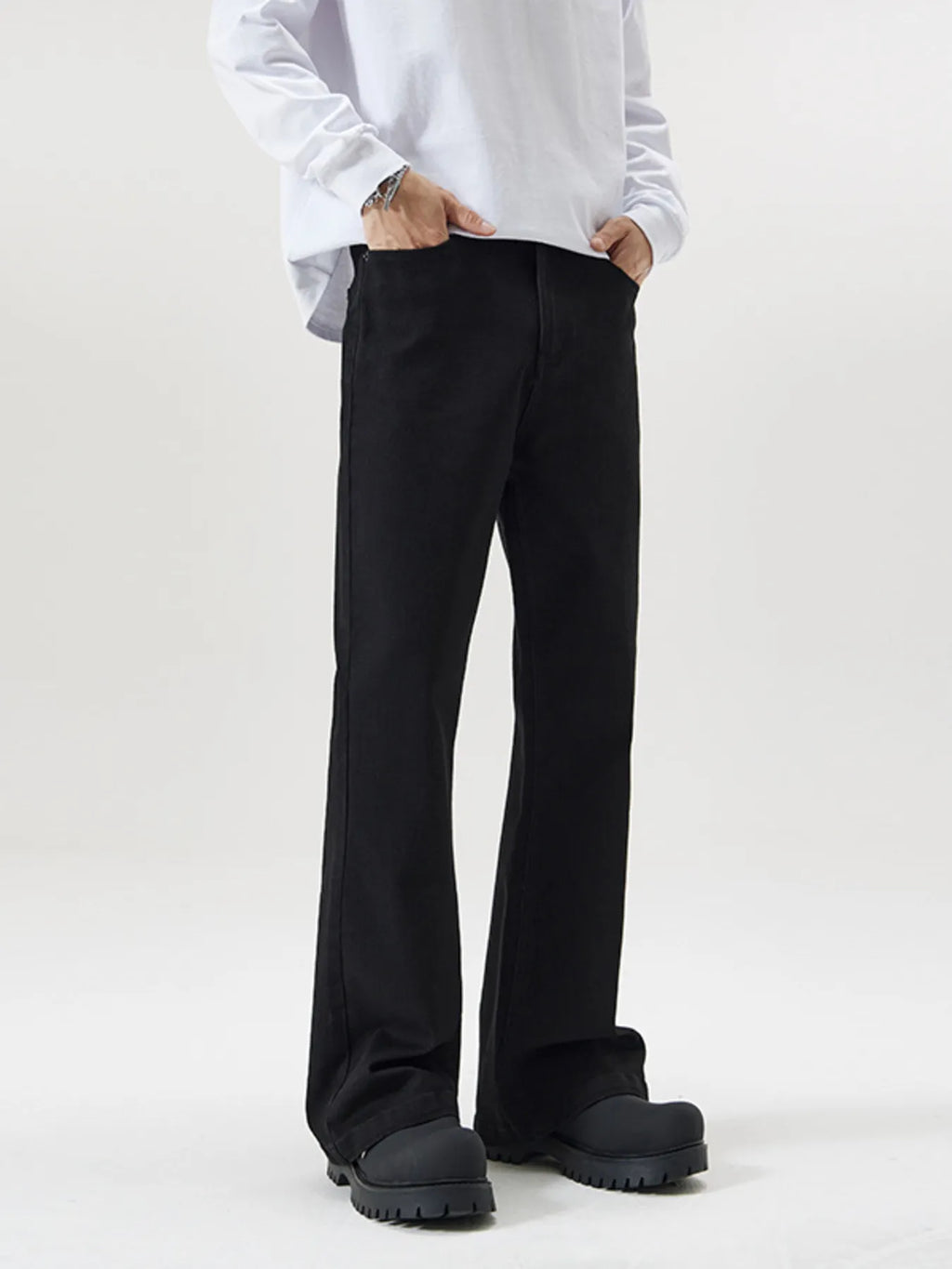 Men's Full Size Pocketed Bootcut Jeans Plus Size