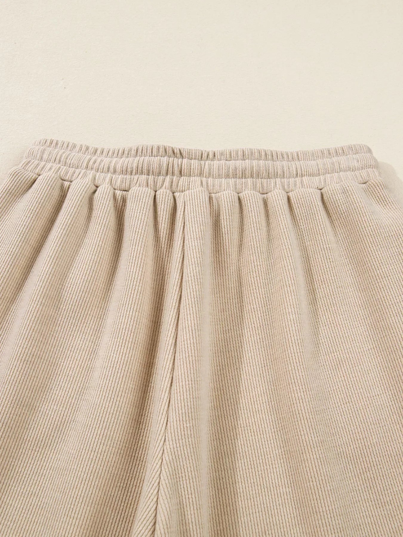Lace Drawstring Hoodie and High Waist Pants Set