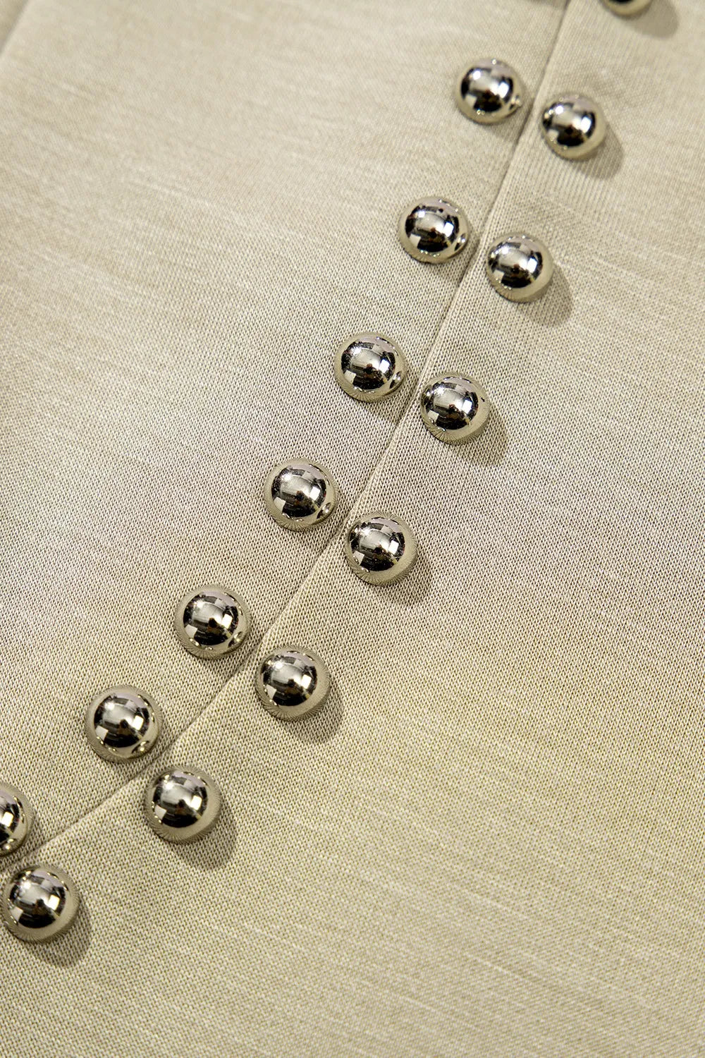 Studded Cap Sleeve Round Neck T Shirt