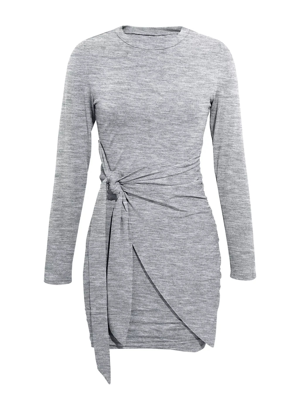 Round Neck Long Sleeve Bodycon Dress