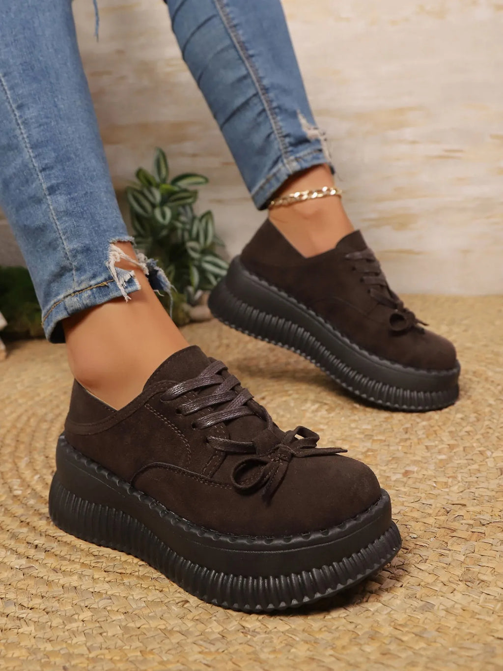 Lace  Up Platform Loafers