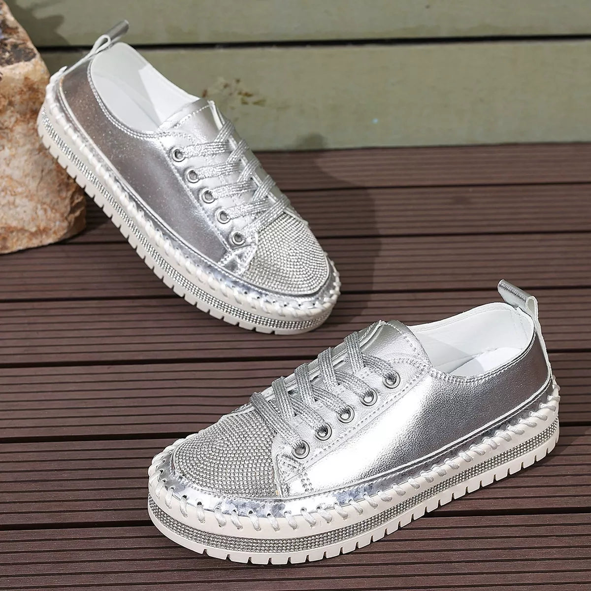 Round Toe Platform Sneakers