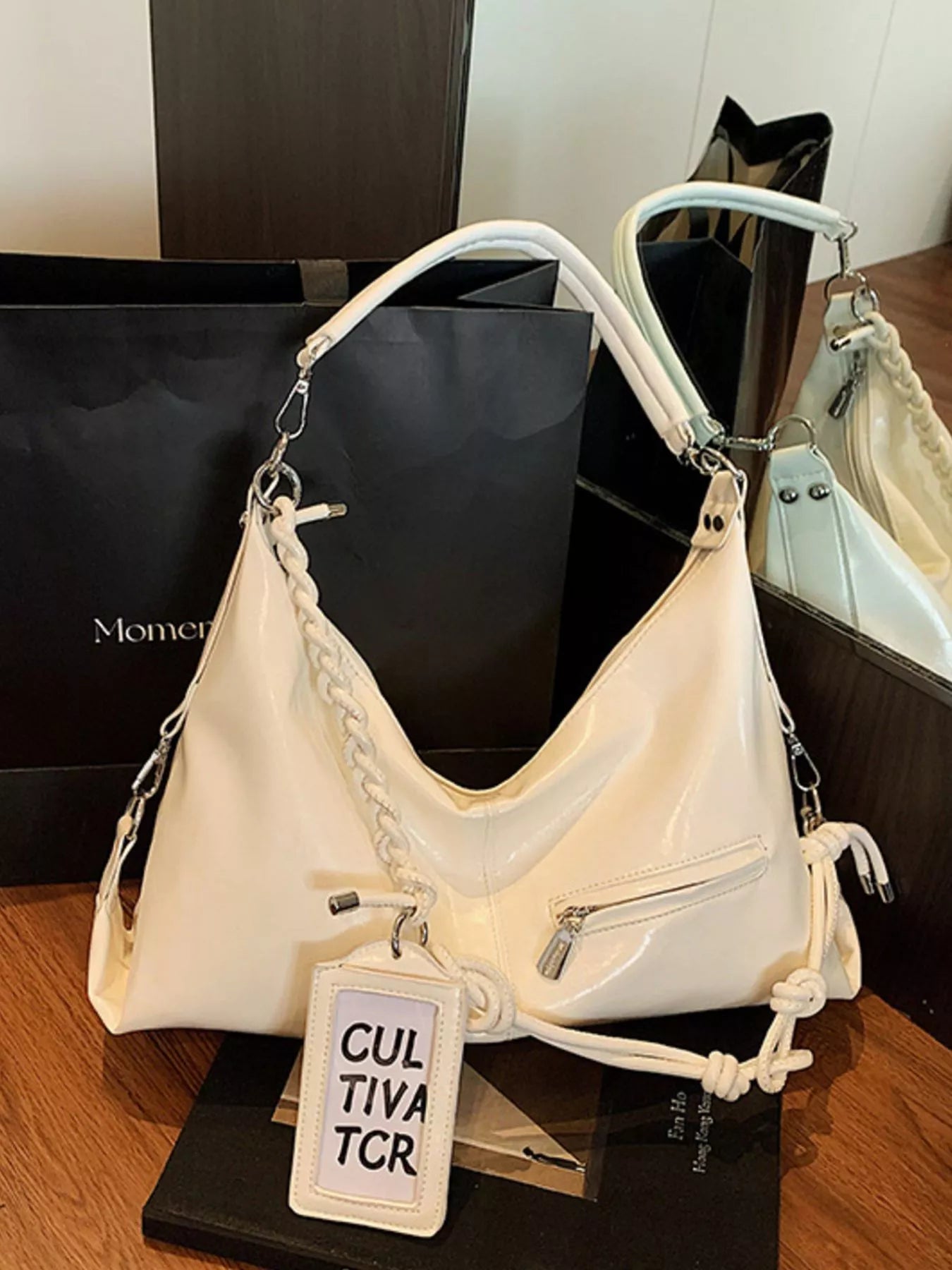 Vintage Braided Strap Shoulder Bag