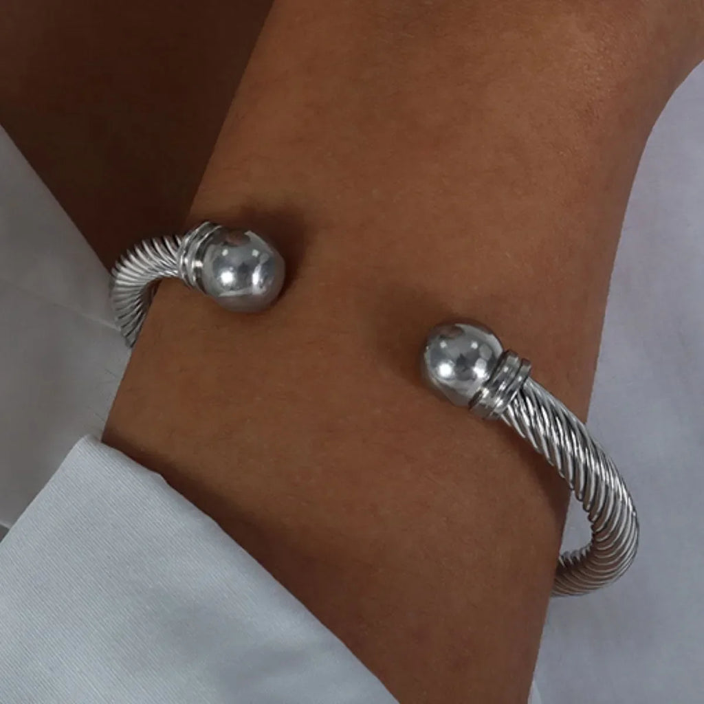 Stainless Steel Twisted Cable Cuff Bracelet