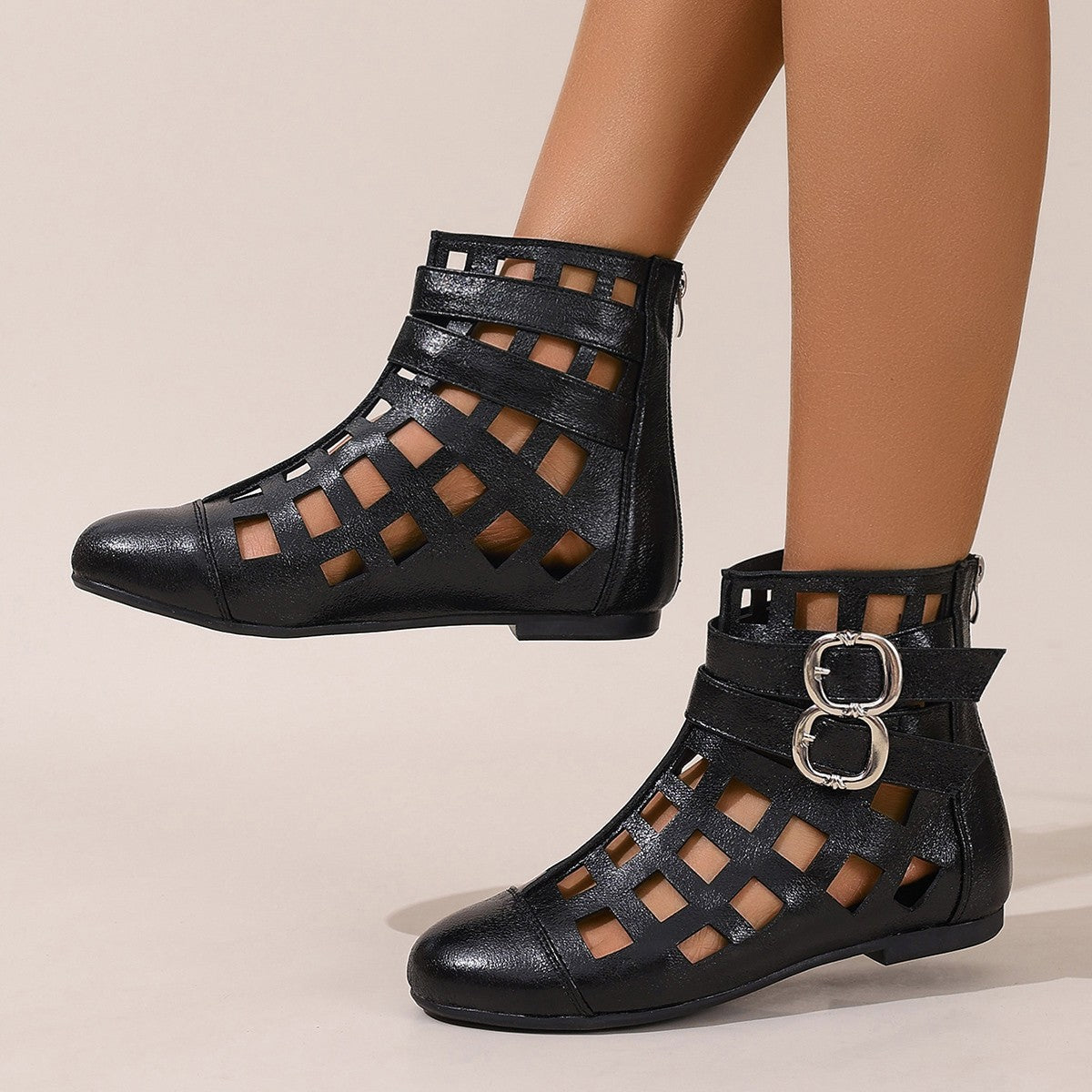 Round Toe Cutout Boots