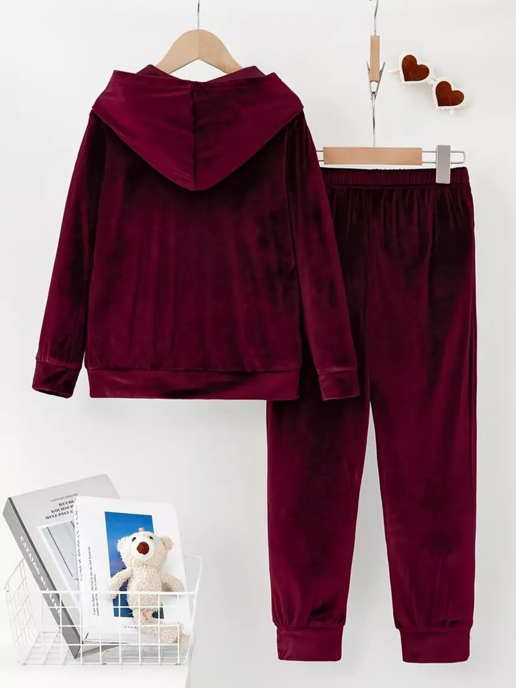 Full Size Velvet Hoodie and Pants Set Plus Size