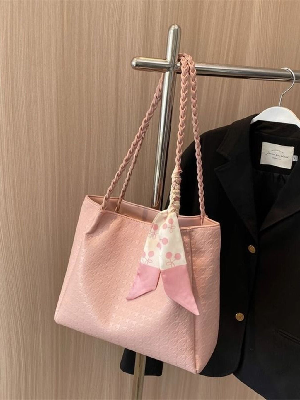 Braided Handle Tote Bag