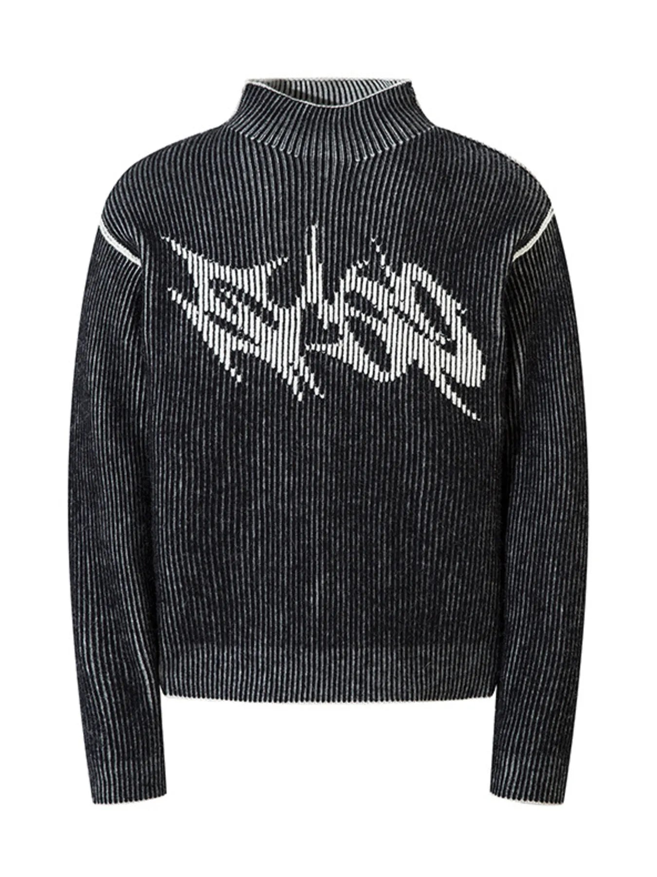 Men's Ribbed Turtleneck Long Sleeve Sweater