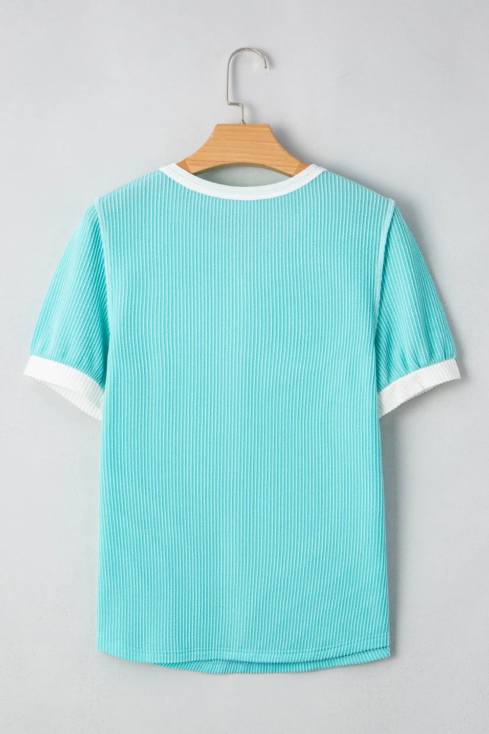 Corded Half Button Henley T Shirt