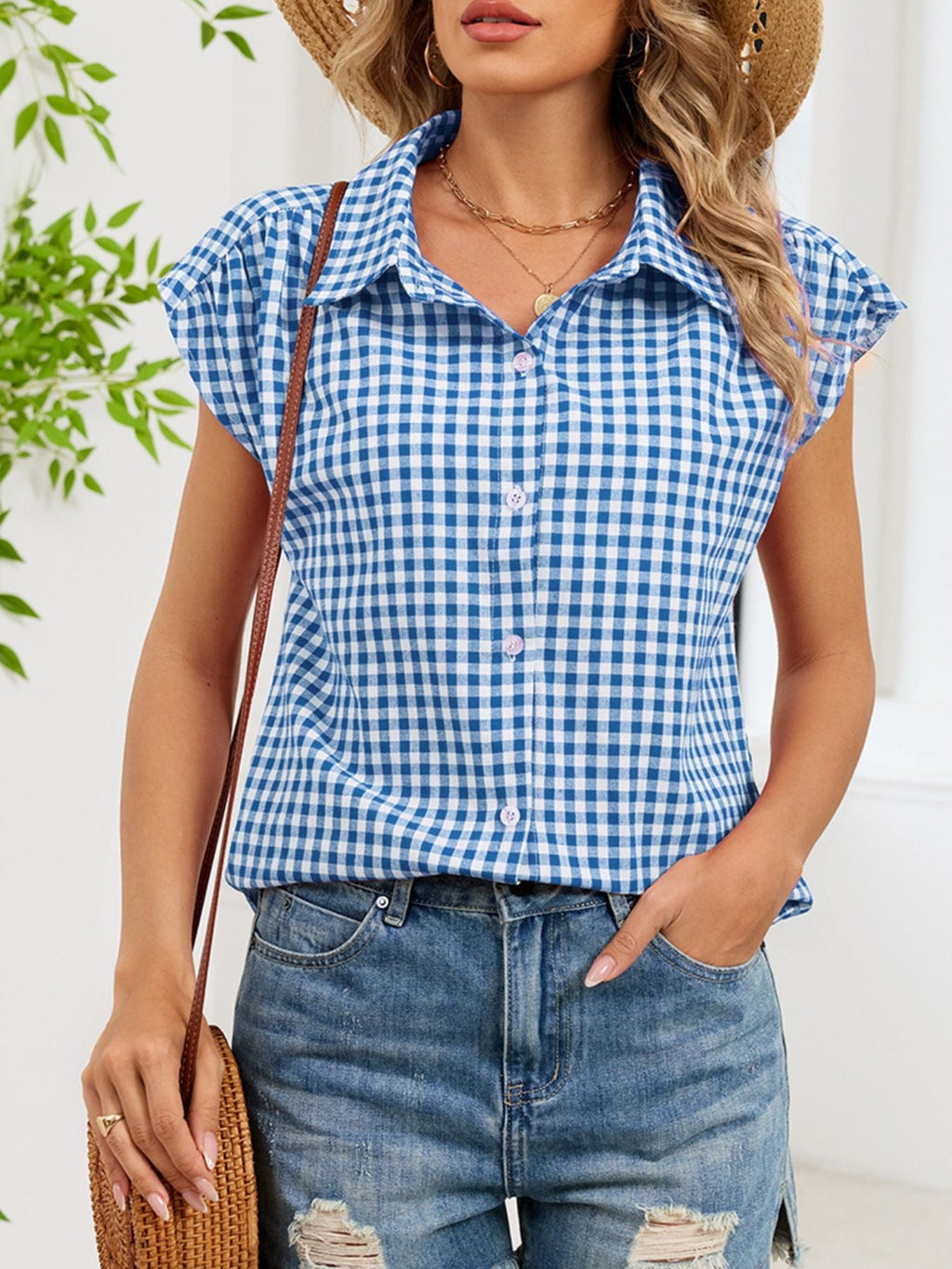 Gingham Button-Down Shirt