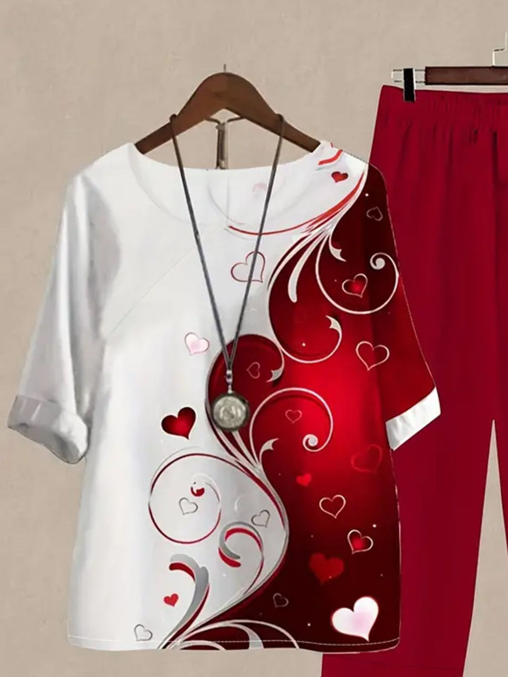 Printed Half Sleeve Top and Pants Set