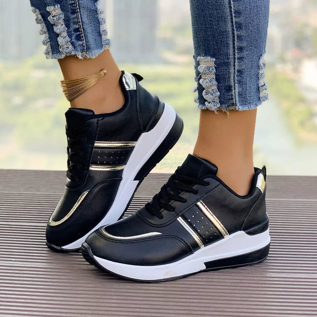 Round Toe Lace Up Sneakers