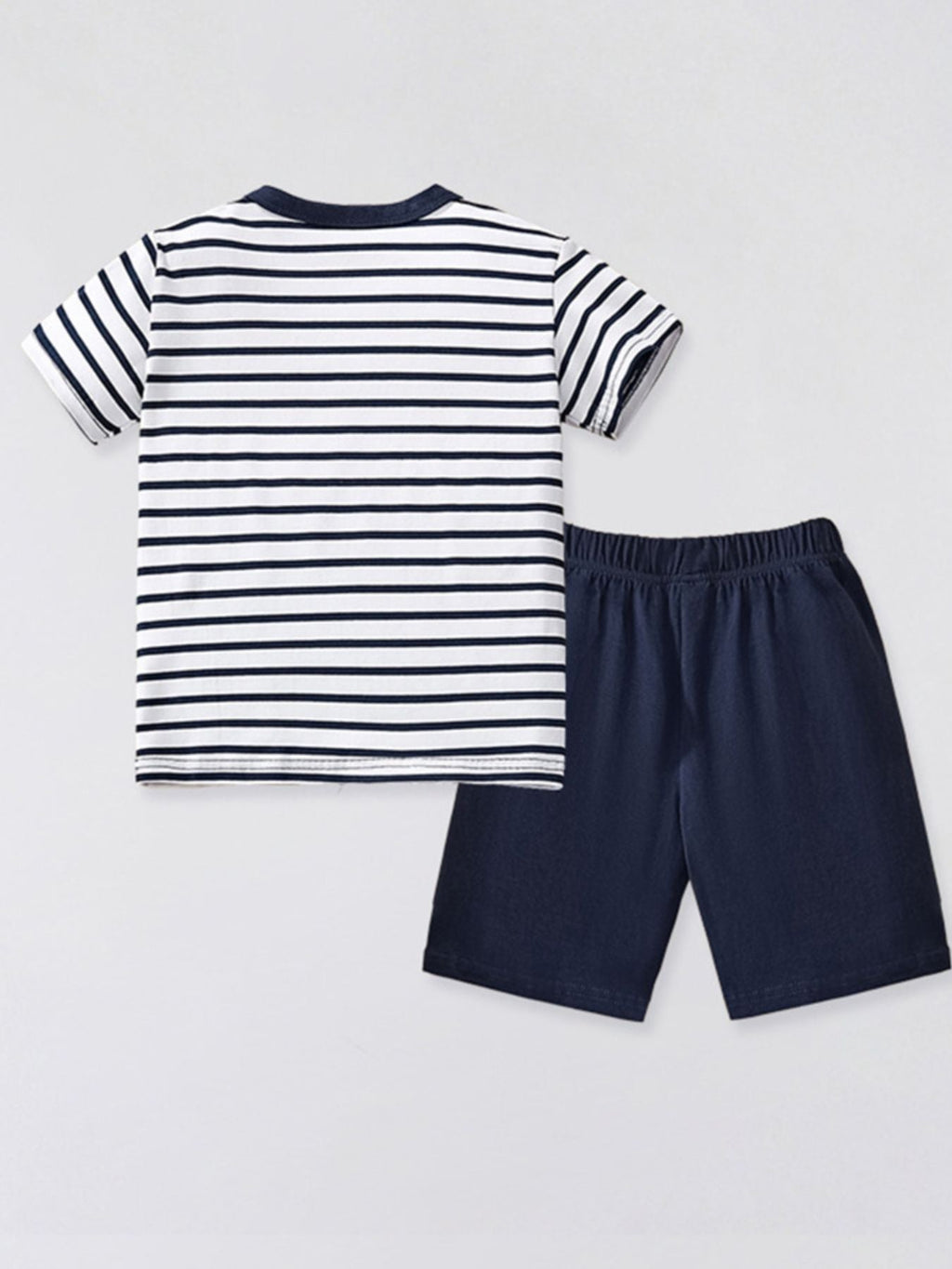 Children's Cute Pirate Monkey Striped T-Shirt & Shorts Set