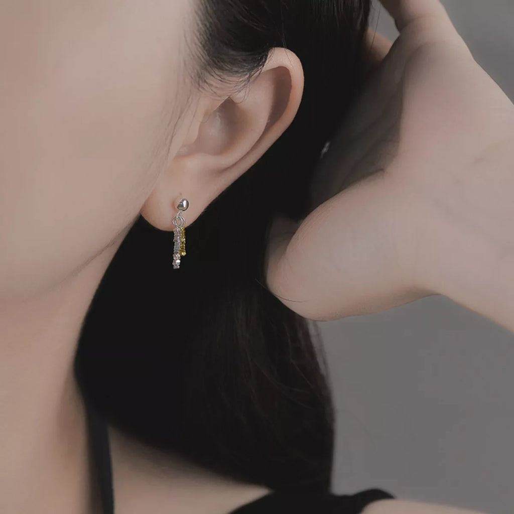 925 Sterling Silver Chain Drop Earrings