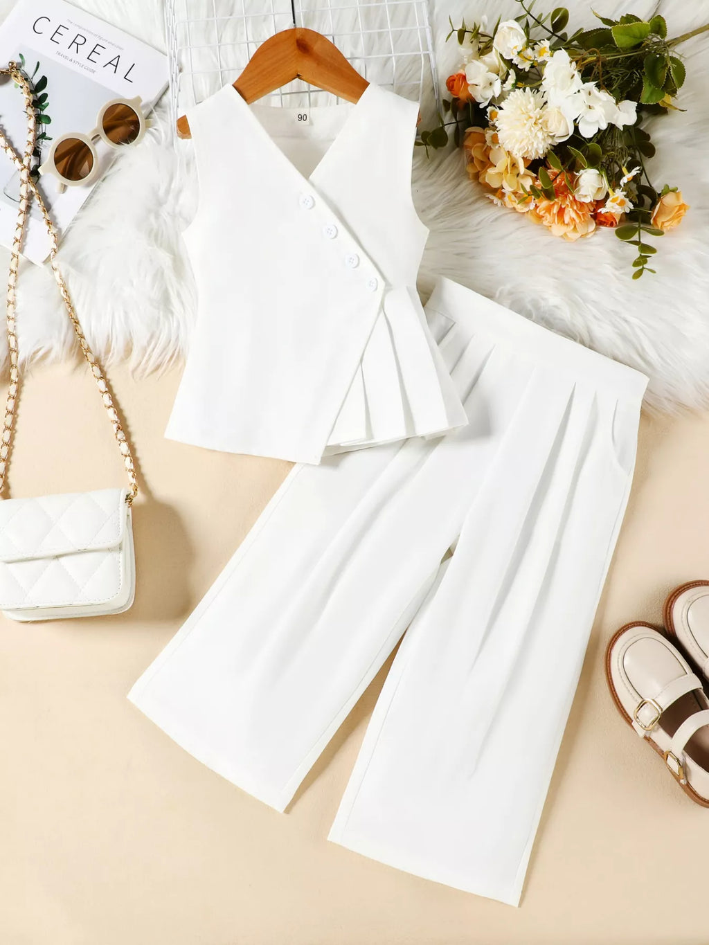 Children's Sleeveless Top and Wide Leg Pants Set