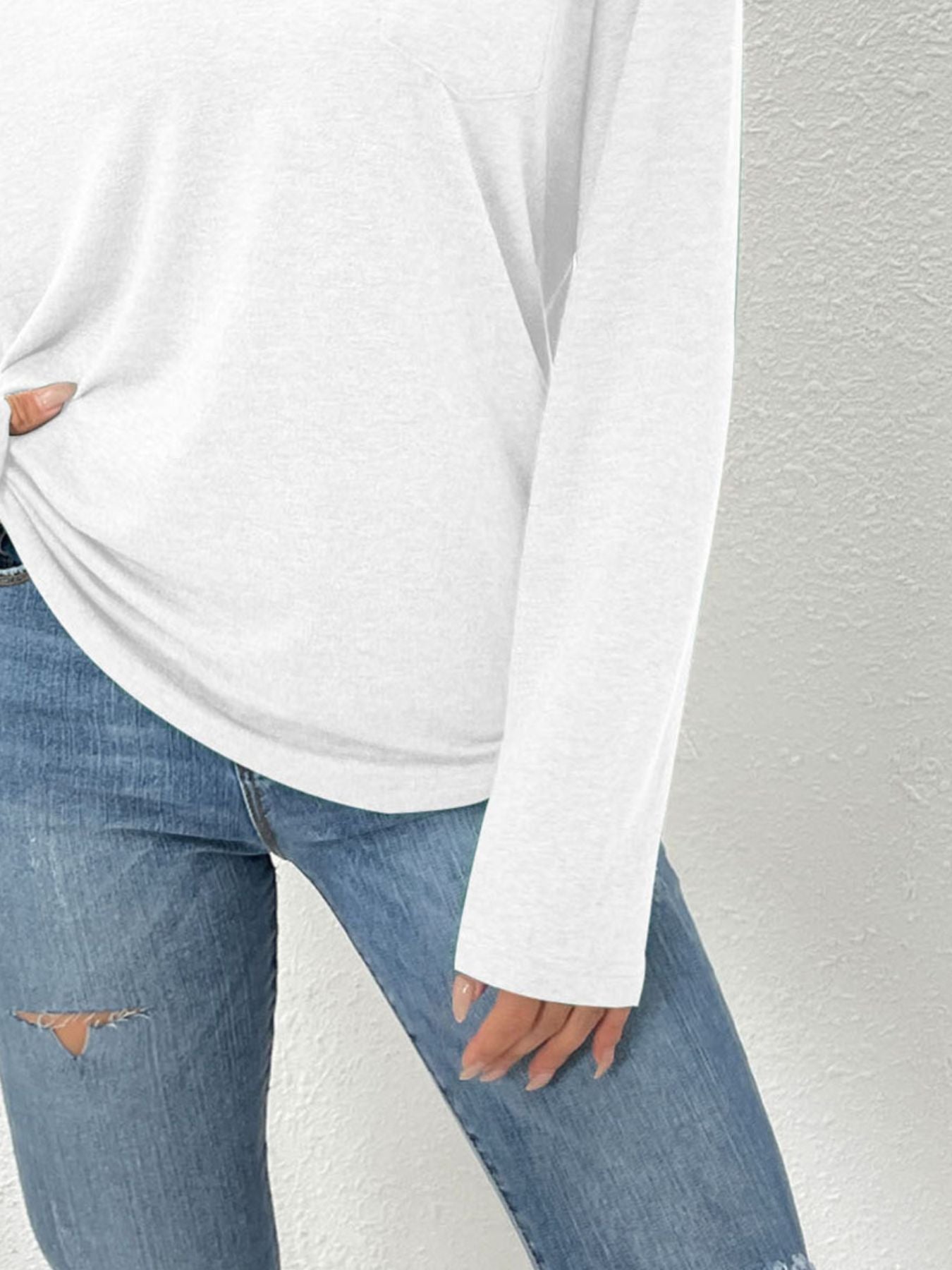 Collared Neck Long Sleeve T-Shirt